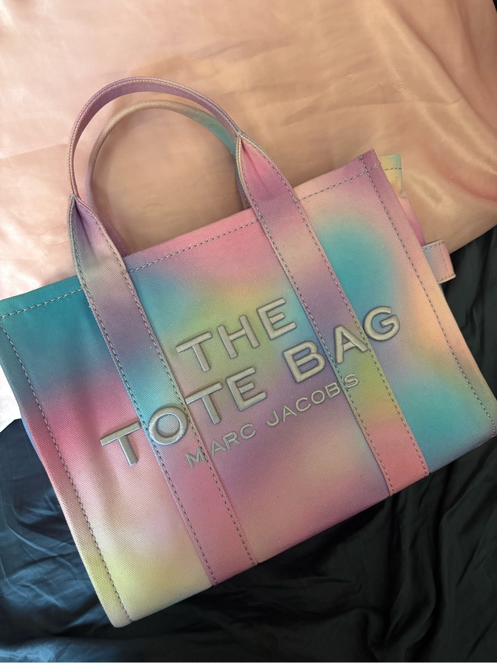 Marc Jacobs Pastel Rainbow Canvas Tote - Pink Blue Purple